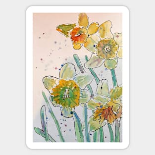 Yellow Daffodil Watercolor Sticker